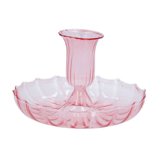 Gisela Graham Pink Fluted Candlestick
