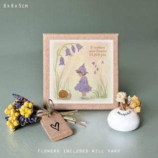 Boxed vase & dried flowers-If mothers were flowers