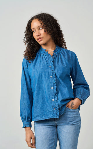 Luella Brora Denim Blouse in Blue