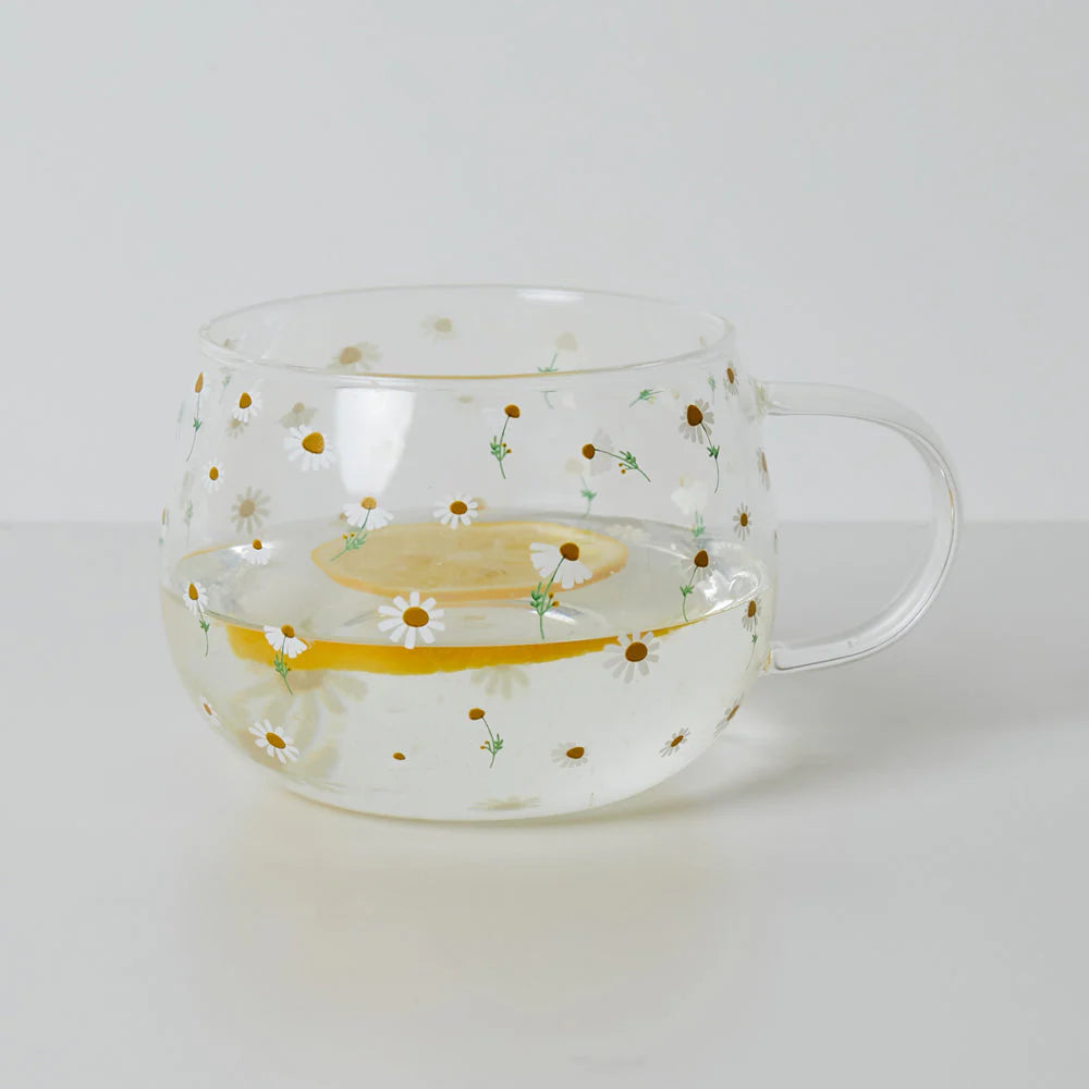 Glass Mug - Ditsy Chamomile