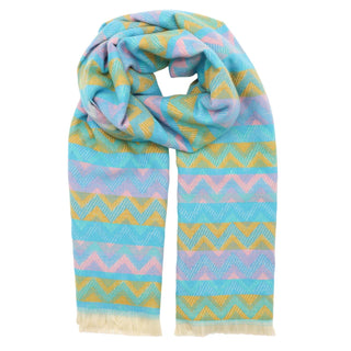 ZELLY - WINTER WEIGHT BLUE ZIG ZAG SCARF