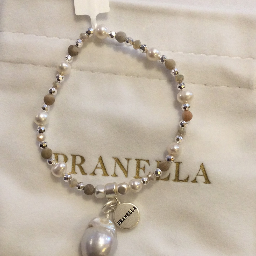 Pranella Elsi Silver Pearl Bracelet