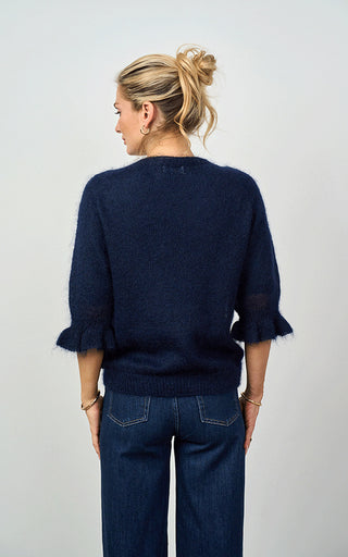 Luella Inverness Mohair Blend Fluted Sleeved Top