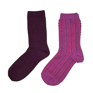 Sixton London - Purple Barcelona & Lyon Socks With Bow Pin