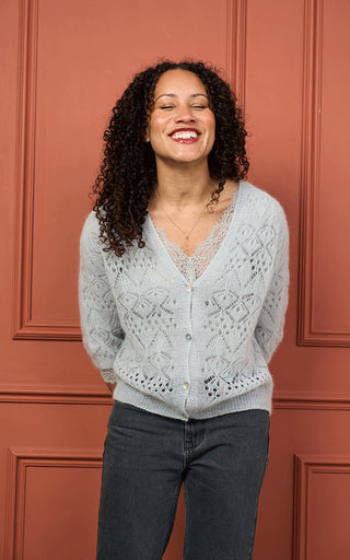 Luella Morven Mohair Blend Lace Knit Cardigan