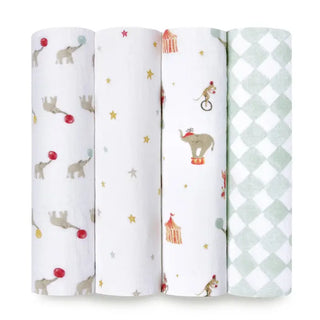aden + anais
essentials cotton muslin swaddles 4 pack - circus