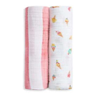 aden + anais
essentials cotton muslin swaddle 2 pack - ice cream