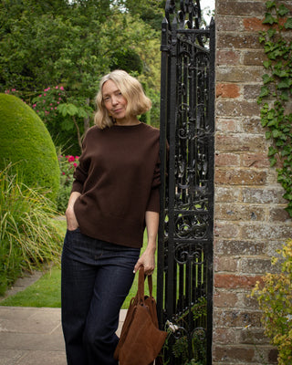 CHALK DEVON JUMPER | CHOCOLATE