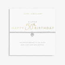 Load image into Gallery viewer, Joma A Little &#39;Happy 50th Birthday&#39; Bracelet in Silver Plating
