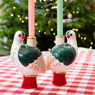 CERAMIC CANDLE HOLDER BIRD
