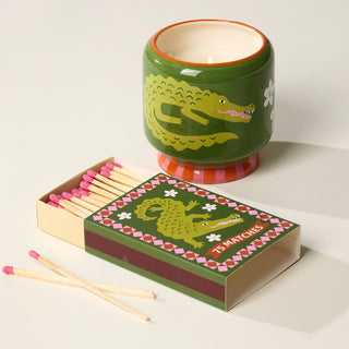 A Dopo 8oz/226g Crocodile Ceramic Candle - Prickly Pear