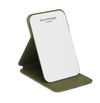 Alice Wheeler Green Leopard Folding Mirror