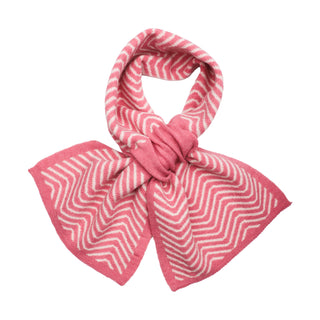 ZELLY - PULL THROUGH PINK HERRINGBONE SCARF
