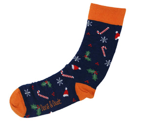 DORIS & DUDE NAVY XMAS FUN MENS SOCKS
