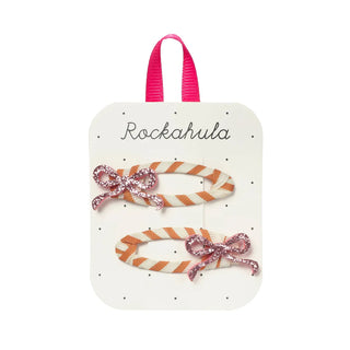 Rockahula Kids Stripy Glitter Bow Clips