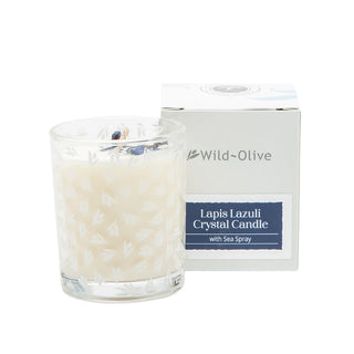 Wild Olive Crystal Candle-Lapis Lazuli