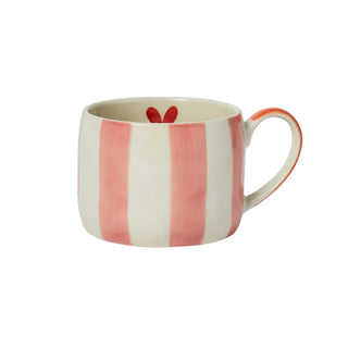 STRIPES & HEART STONEWARE MUG