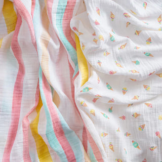 aden + anais
essentials cotton muslin swaddle 2 pack - ice cream