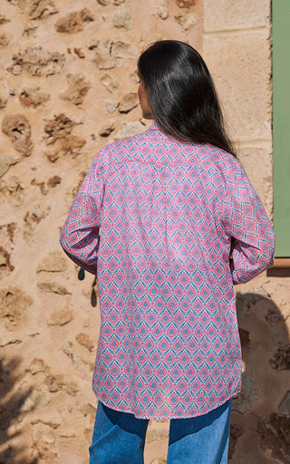 Montpellier Cotton Shirt Printed Pattern (BF) blue/Pink