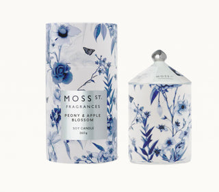 Moss St Ceramic Large Soy  Candle 360g Peony & Apple Blossom