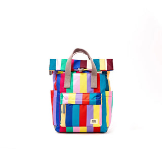 ROKA Canfield B Wide Multi Stripe Small Recycled Canvas Bag