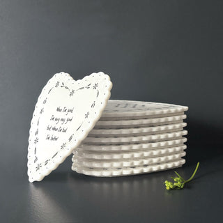 Heart scallop coaster-When I’m good