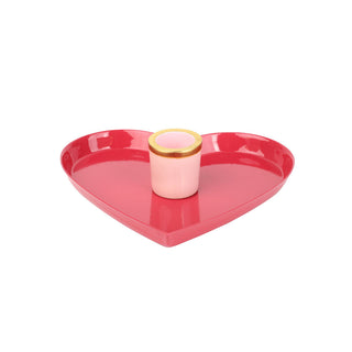 Enamel Heart Shaped Candle Holder | Heart Decor