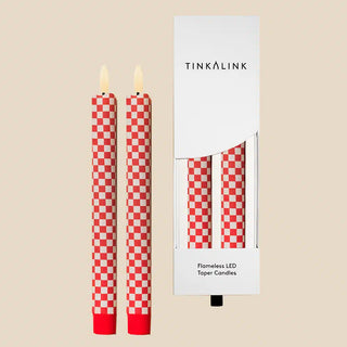 TINKALINK BATTENBERG SUN KISSED FLAMELESS LED WAX CANDLES (PAIR)