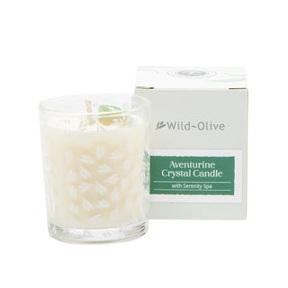 Wild Olive Adventurine Crystal Candle