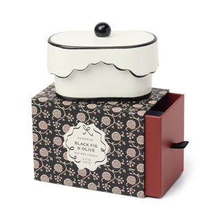 Paddywax Cherie 5.5oz/155g Ceramic Dish Candle - Black - Black Fig & Olive
