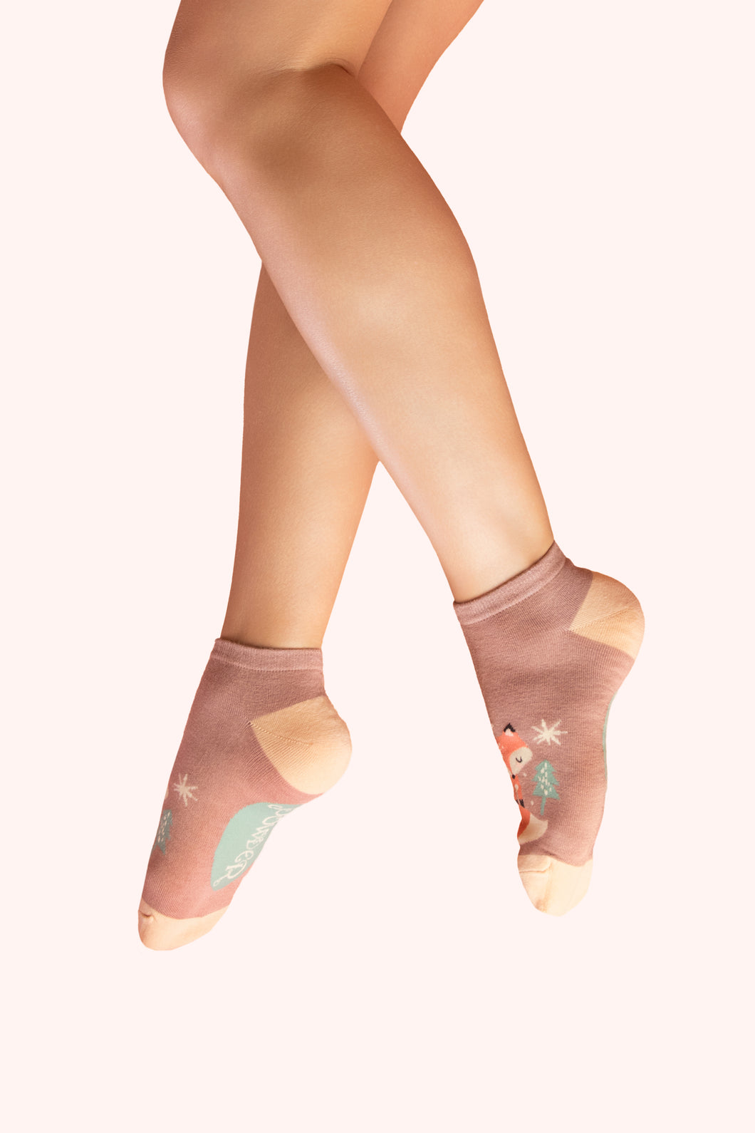 Powder -  Scandi Fox Trainer Socks - Mocca