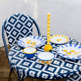 Yellow Stripe Dinner Candle