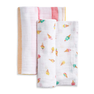 aden + anais
essentials cotton muslin swaddle 2 pack - ice cream
