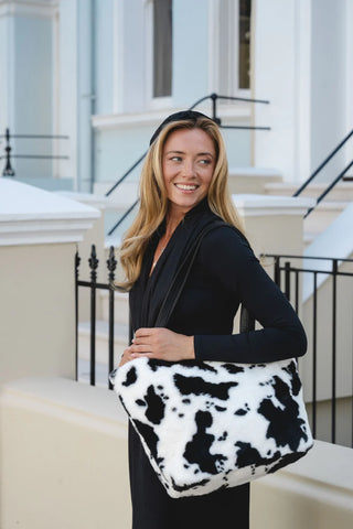 PARK LANE BLACK COW PRINT BAG