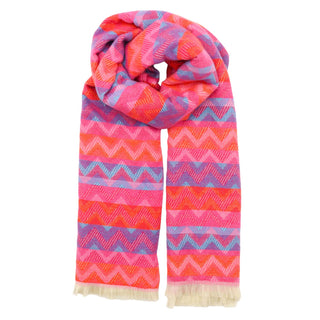 ZELLY - WINTER WEIGHT PINK ZIG ZAG SCARF