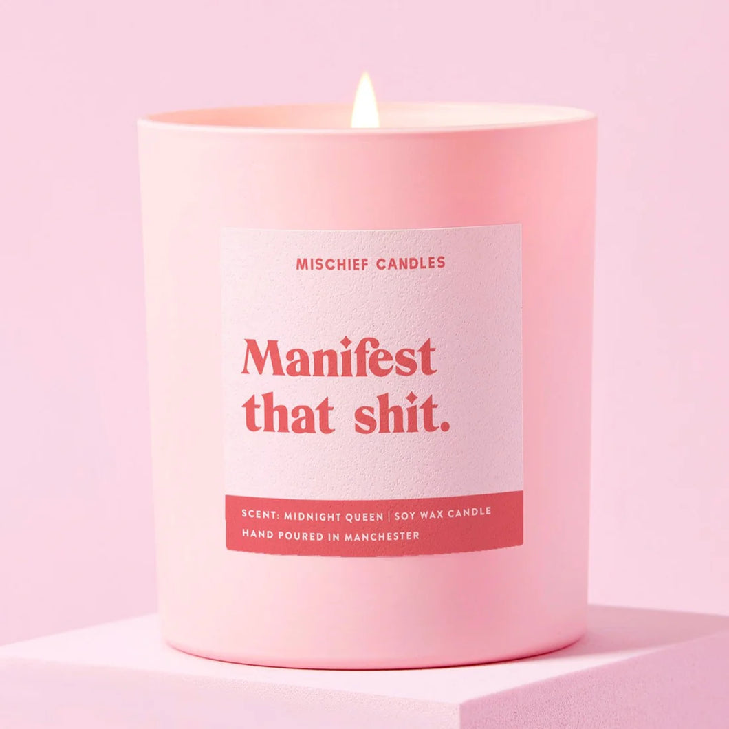 Manifesting Gift Funny Positivity Candle Manifest That Shit