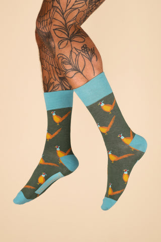 Powder - Pheasants Men's Socks - Racing Green