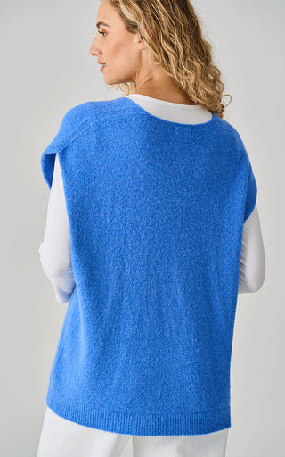 Luella Tilly French Blue Alpaca Knit V-Neck Tank Top