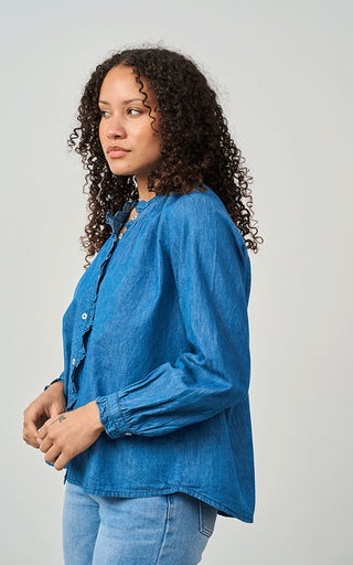 Luella Brora Denim Blouse in Blue