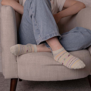 WOMENS COTTON CHERRY TRAINER SOCKS