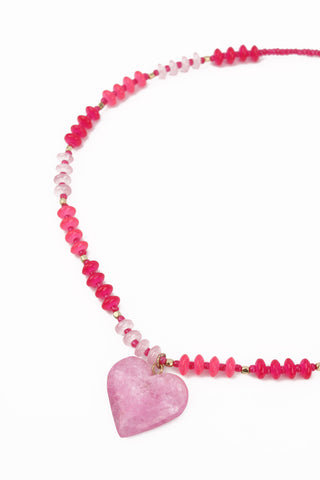 My Doris Pink Glass Beaded Necklace