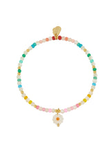 Load image into Gallery viewer, Estella Bartlett Multi Gemstone Shell Flower Bracelet &quot;
