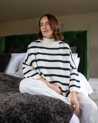 Chalk Vicki Jumper in Navy &  Ivory