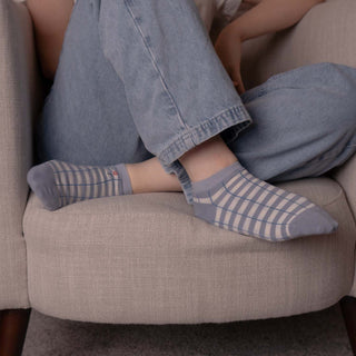 WOMENS COTTON FLORAL TRAINER SOCKS