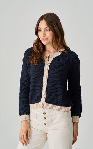 Luella Sherston  Navy Cotton Cardigan With Trim