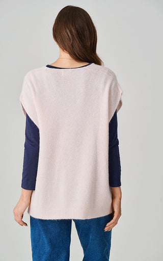 Luella Tilly French Pale Pink Alpaca Knit V-Neck Tank Top