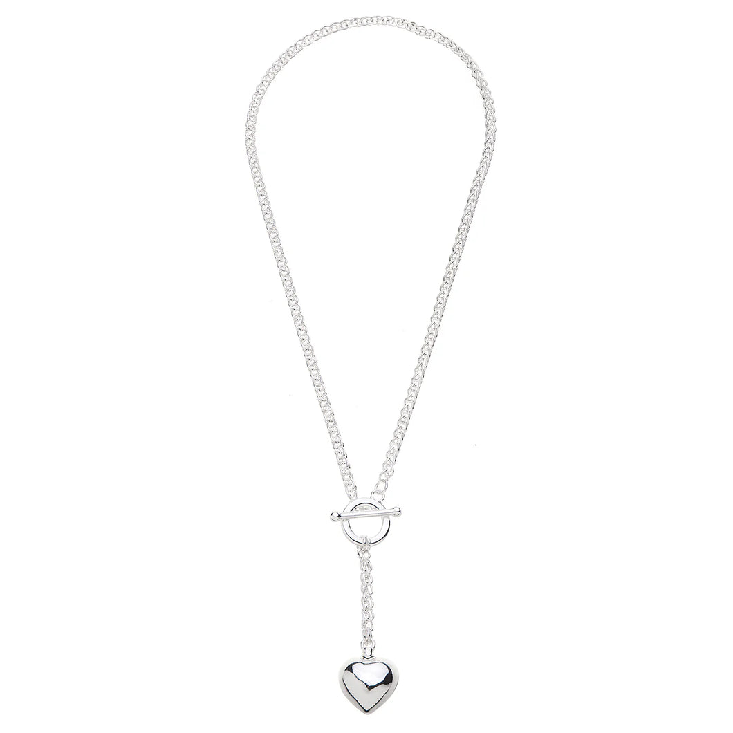 PARK LANE - SILVER PLATED HEART NECKLACE