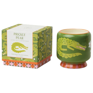 A Dopo 8oz/226g Crocodile Ceramic Candle - Prickly Pear