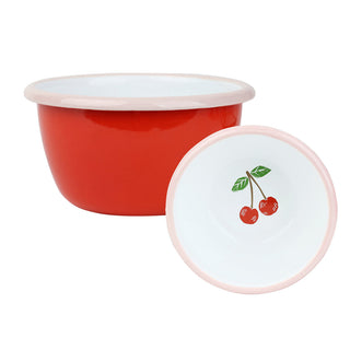 Cherry Red Enamel Bowl - 10cm |