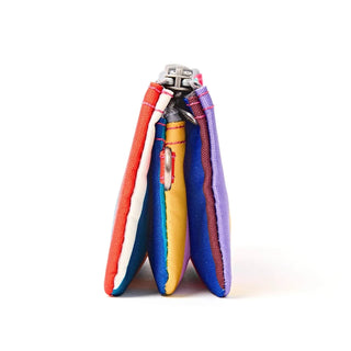 ROKA Carnaby Wide Multi Stripe Small Recycled Canvas Purse